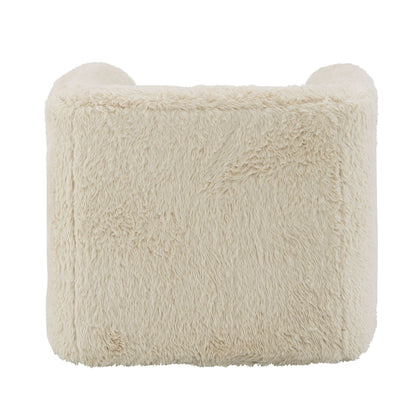 Swivel chair with full foam cushioning in sand faux fur by HouseOfZazla, plush shag texture on Tampa Home & Garden Store