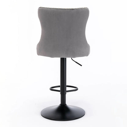 Swivel Bar Stools Adjustable Height Tufted Back