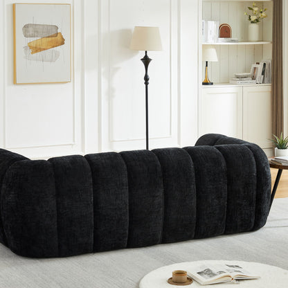 Modern Piano Key Backrest Sofa With Upholstery