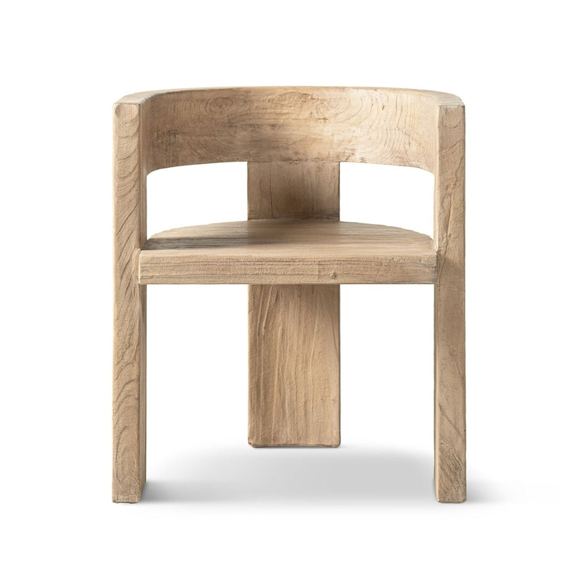 Accent Curved Dining Chair with Sculptural Frame in light brown wood by HouseOfZazla on Tampa Home & Garden Store