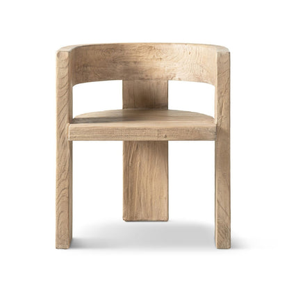 Accent Curved Dining Chair with Sculptural Frame in light brown wood by HouseOfZazla on Tampa Home & Garden Store