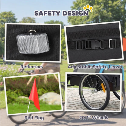 Dog bike trailer by Furr Baby Gifts with 20.1 inch wheels, quick-release, red flag on Tampa Home & Garden Store