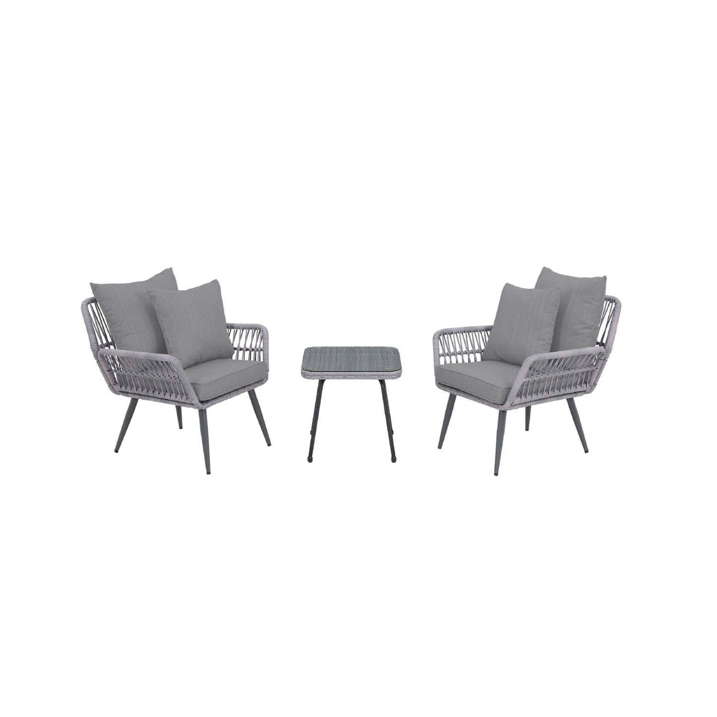 Modern Three Piece Outdoor Patio Conversation Set