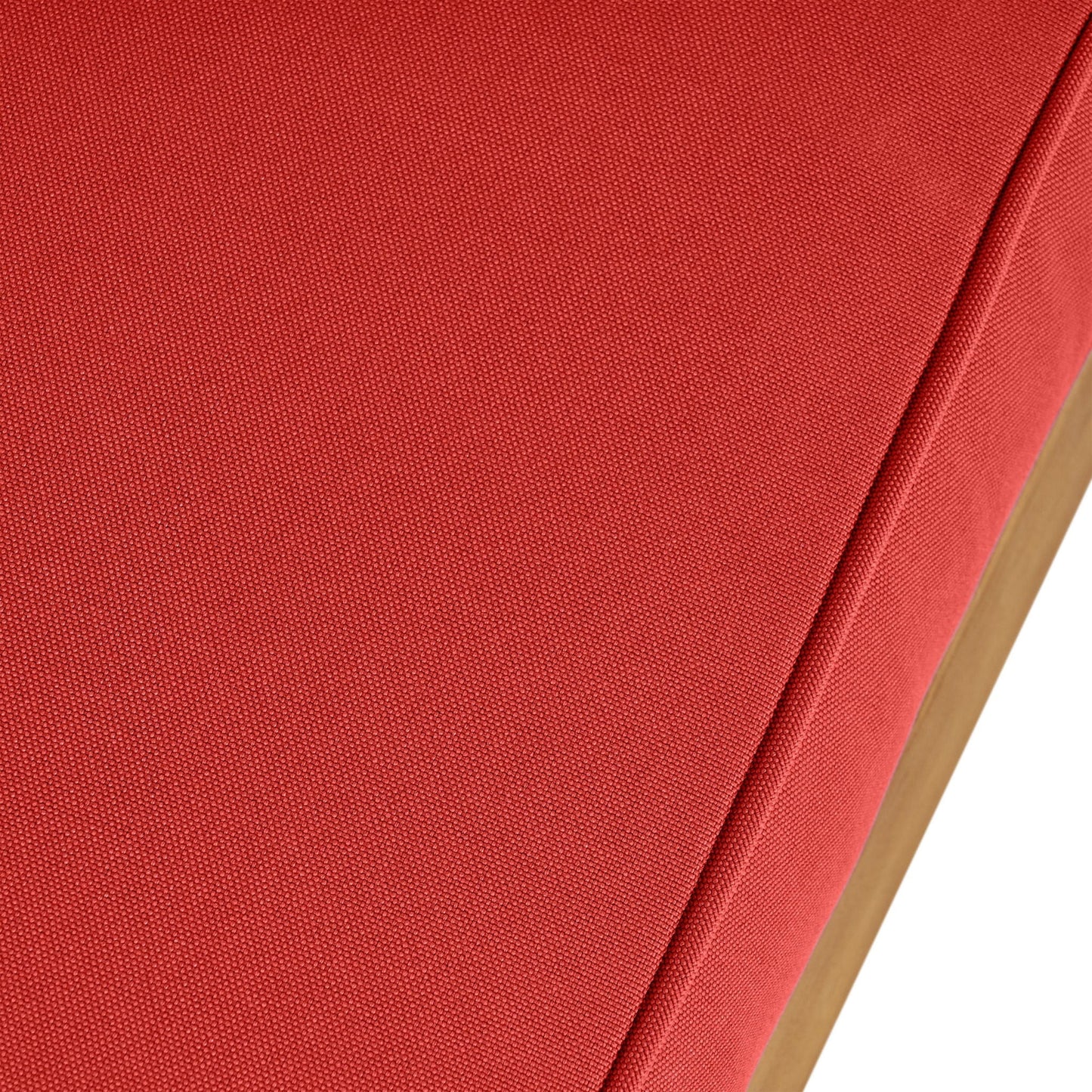 Brava Mid-Century Modern Club Chair red woven fabric upholstery with wood arm detail on Tampa Home & Garden Store