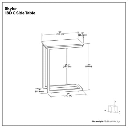 Skyler C Shaped Side Table for Living Room