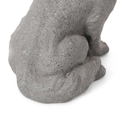 A Gray Mgo Dog Statue in Outdoor Garden Decor