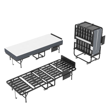 Adjustable Head and Memory Foam Folding Guest Bed