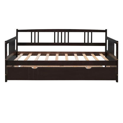 Multifunctional modern daybed frame in dark wood with slatted support on Tampa Home & Garden Store