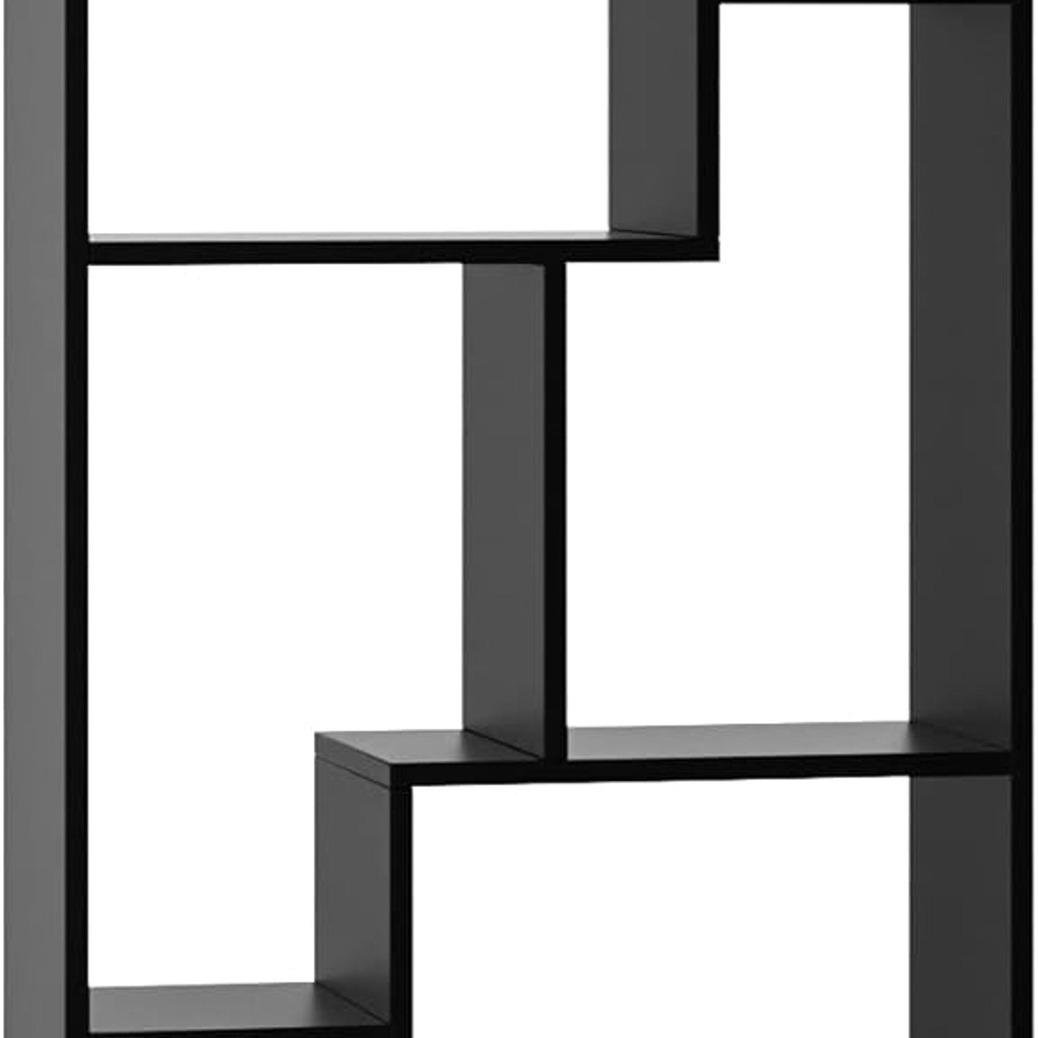 Asymmetrical display shelf and bookcase, 5-tier etagere in black metal on Tampa Home & Garden Store