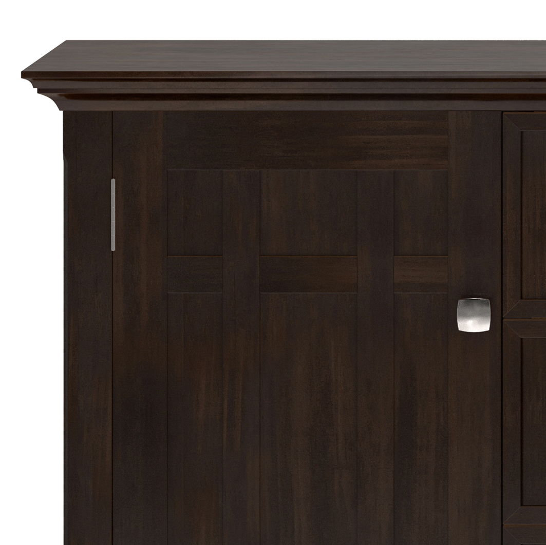 Bedford Sideboard Buffet dark tobacco brown wood with paneled doors and silver hardware on Tampa Home & Garden Store