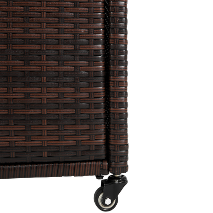 Outdoor wicker bar cart with light brown weave and wheeled base by HouseOfZazla on Tampa Home & Garden Store