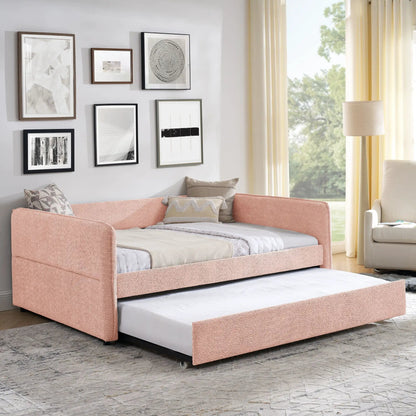 Upholstered Daybed With Pop Up Trundle For Guests