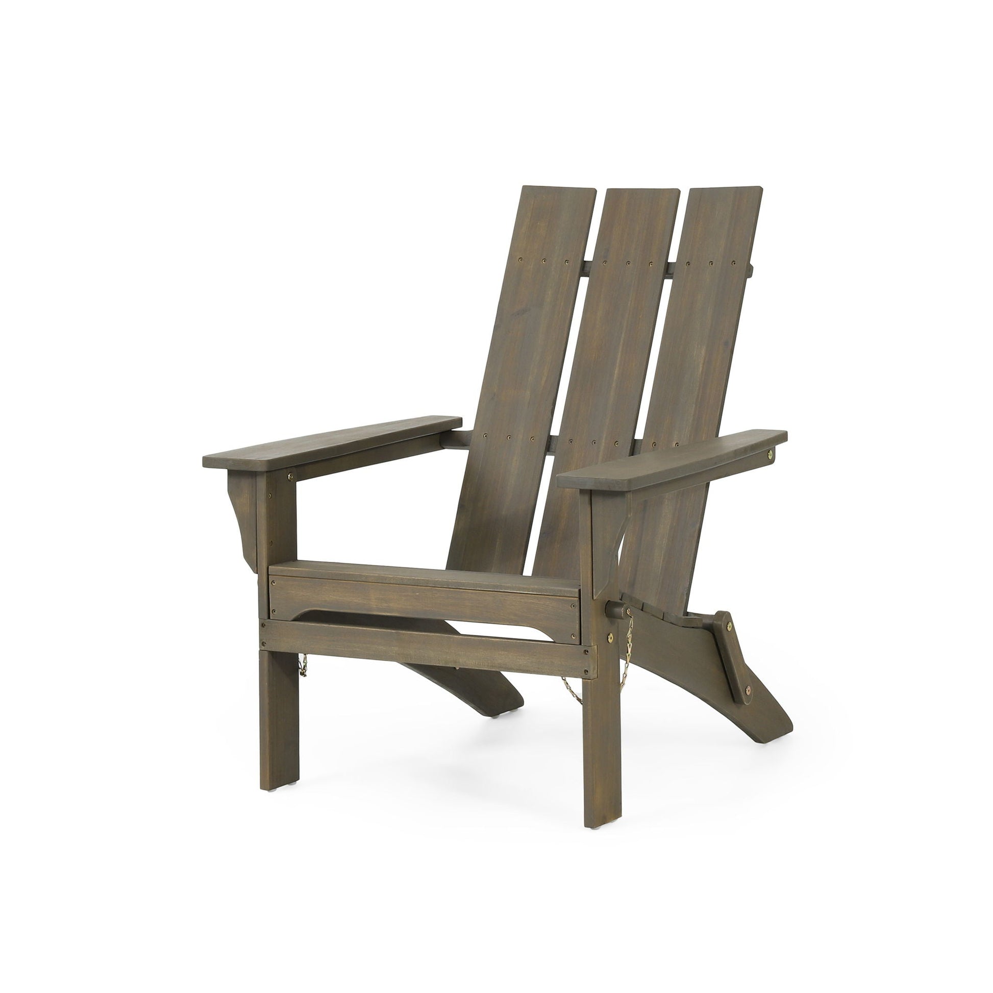 Aurascape outdoor foldable Adirondack chair by HouseOfZazla in brown wood with three back slats on Tampa Home & Garden Store