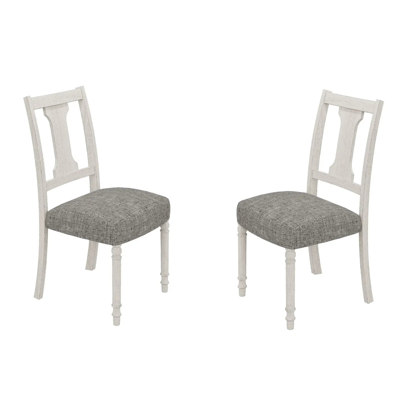 Tannen Dining Side Chair Set of 2 White and Gray