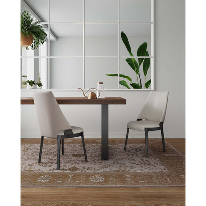 Kara Dining Chair Set of 2 with solid beech wood frame and cream upholstery in a modern dining room on Tampa Home & Garden Store