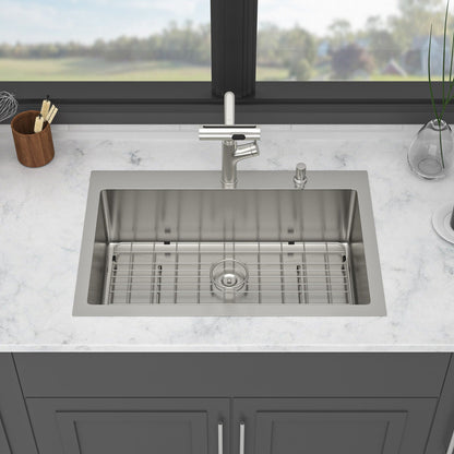 Stainless Steel Kitchen Sink with Faucet and Soap