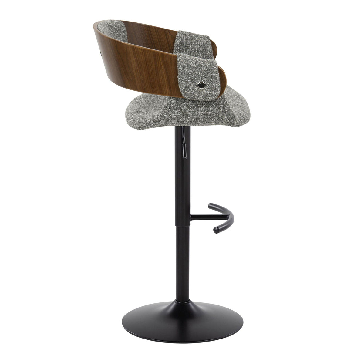 Barstool by HouseOfZazla swivel wood shell gray fabric cushion on Tampa Home & Garden Store