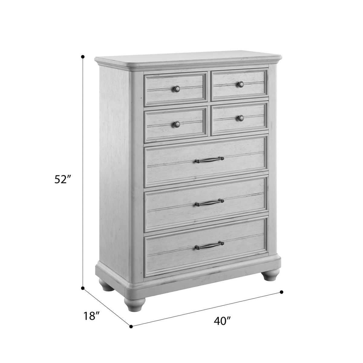 7 Drawer Chest Gray by HouseOfZazla with bun feet, spacious storage dresser on Tampa Home & Garden Store