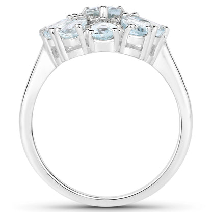 Ring, 1.89 ct aquamarine and white topaz in .925 sterling silver with prong-set stones Bids.com on Tampa Home & Garden Store