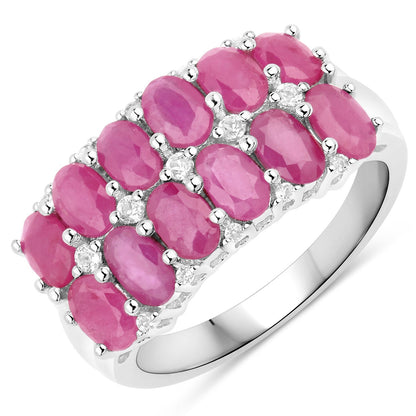 Ring with 3.40ct ruby and white topaz in a sterling silver band, Bids.com on Tampa Home & Garden Store