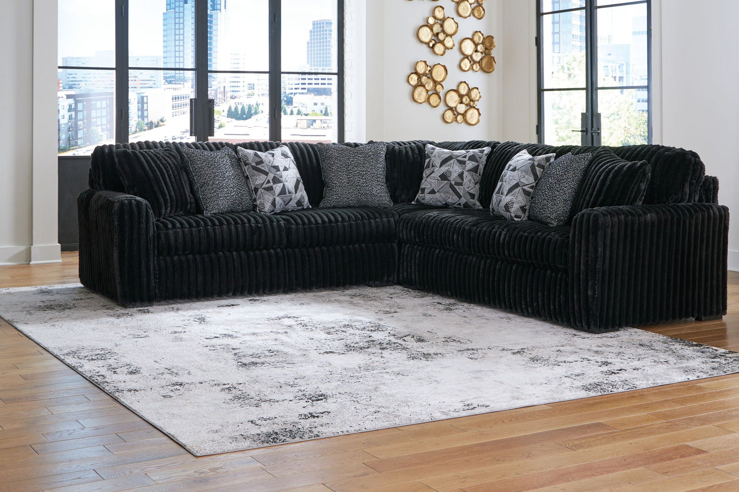 Midnight Madness Sectional and Jumbo Corduroy