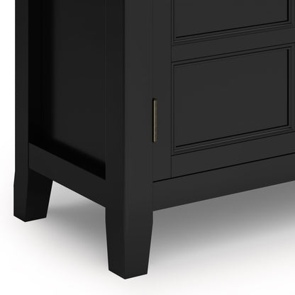 Burlington handcrafted low cabinet in black with brass hardware HouseOfZazla accent cabinet on Tampa Home & Garden Store
