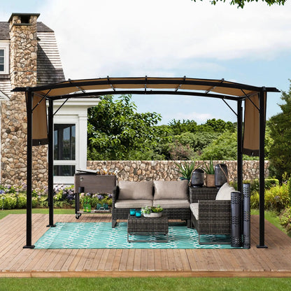 Outdoor Patio Pergola Gazebo Retractable Canopy