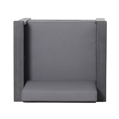 Slat design club chair with gray cushions outdoor arm chair by HouseOfZazla on Tampa Home & Garden Store