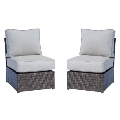 Comfortable modern patio rattan sectional set with cushions, 2-piece outdoor set on Tampa Home & Garden Store