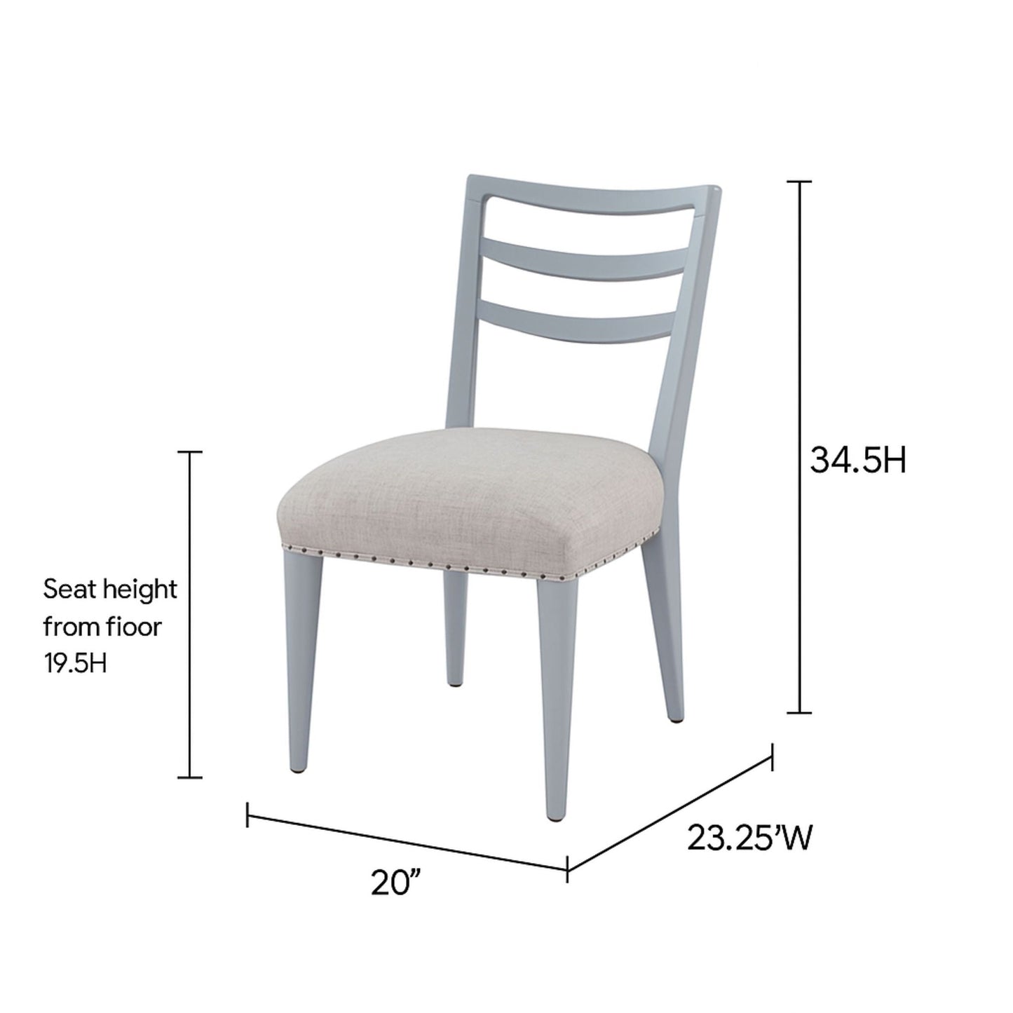 Ladderback Dining Chair Set of Ocean Color Finish