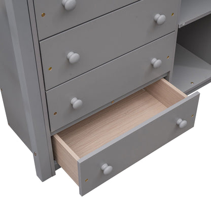 Bunk Bed With Six Drawers And Flexible Shelves