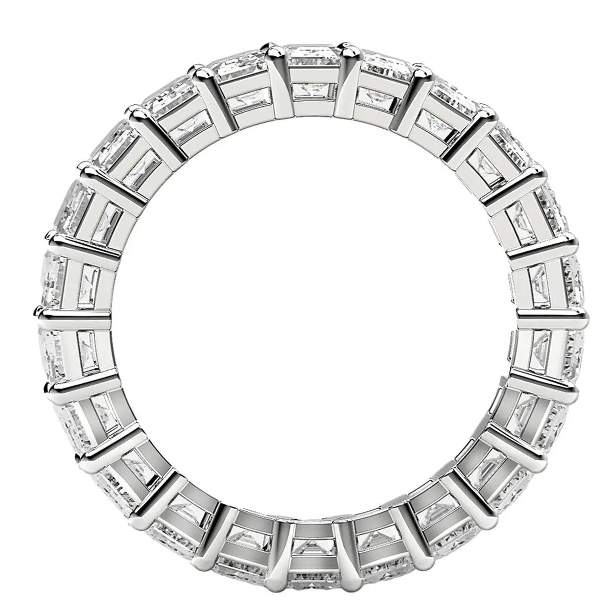 Emerald-cut lab-grown diamond eternity ring in 14k white gold, 5 cttw FG/VS2, by Bids.com on Tampa Home & Garden Store