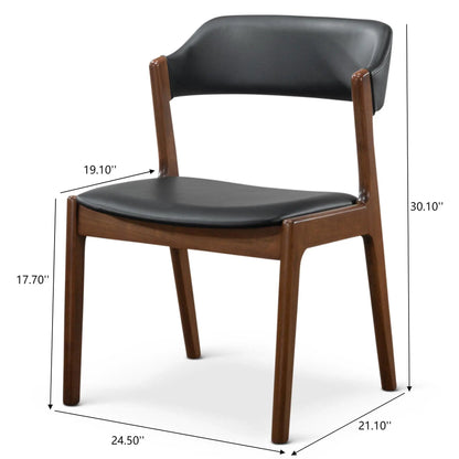 Enzo dining chair set of 2, black seat with brown wood legs, Unique Piece Furniture on Tampa Home & Garden Store