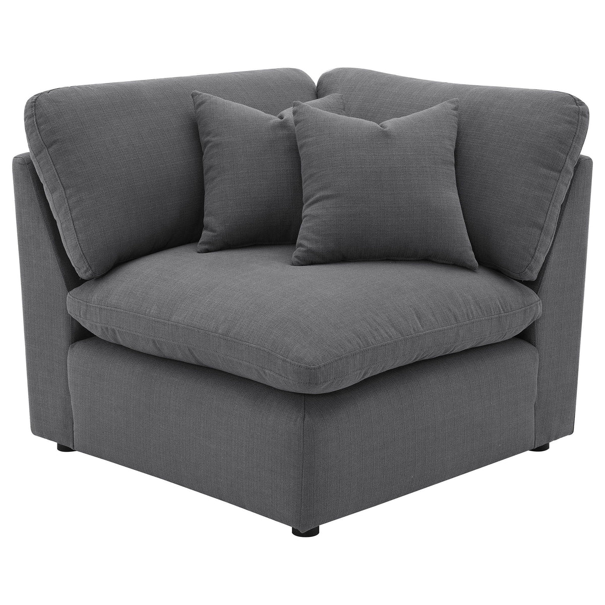 6 piece upholstered modular sectional sofa with reversible cushions and ottoman charcoal fabric on Tampa Home & Garden Store