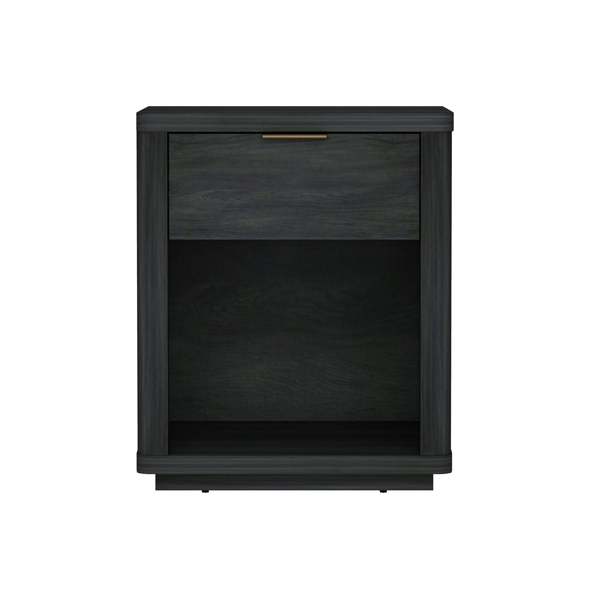 Evelyn dark gray nightstand with 1 drawer and open shelf, gold hardware HouseOfZazla on Tampa Home & Garden Store