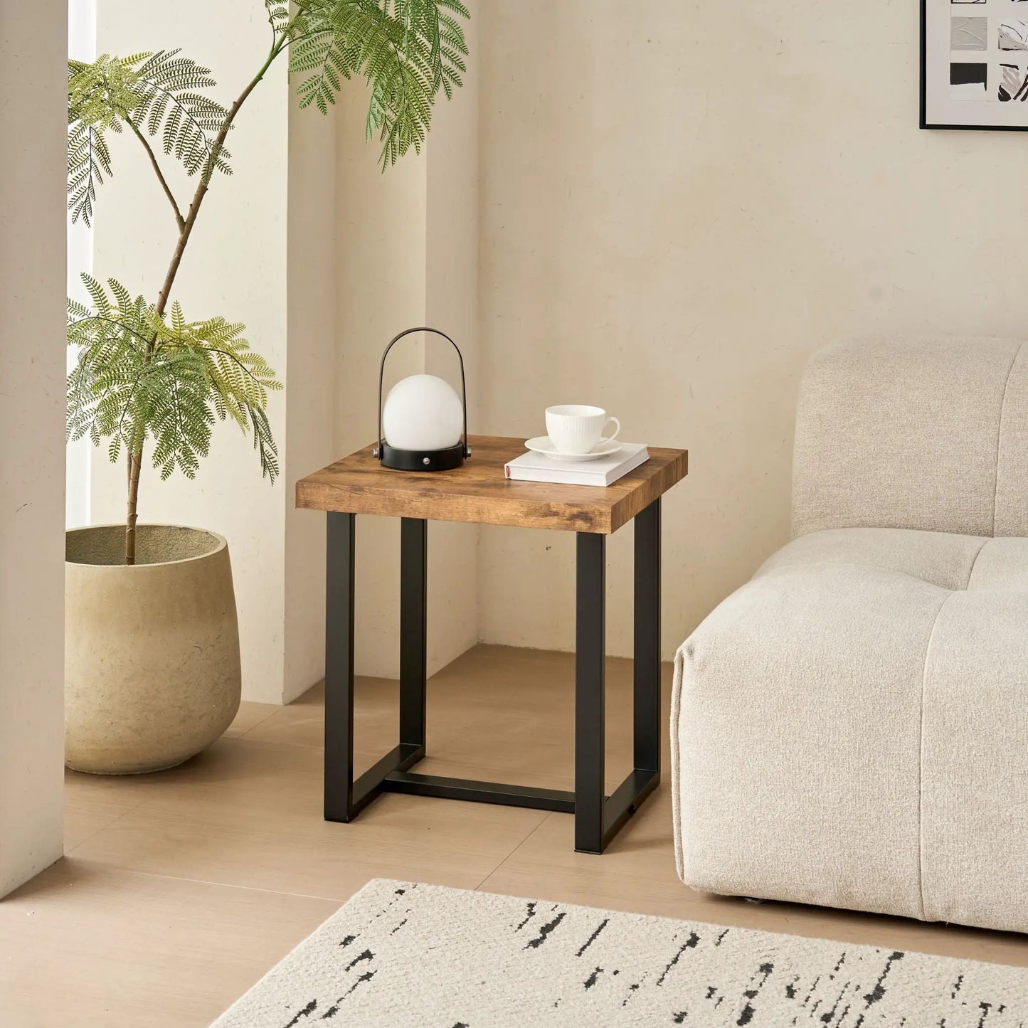 Coffee table for living room with wood top and black metal legs by Unique Piece Furniture on Tampa Home & Garden Store