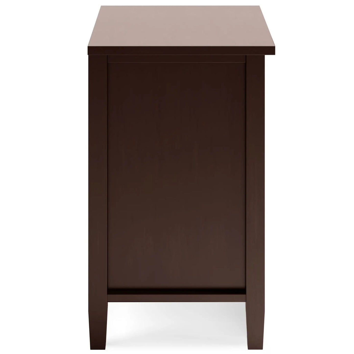 Warm Shaker bedside table with dark brown body and light top, tapered legs on Tampa Home & Garden Store