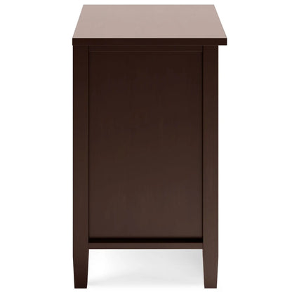 Warm Shaker bedside table with dark brown body and light top, tapered legs on Tampa Home & Garden Store