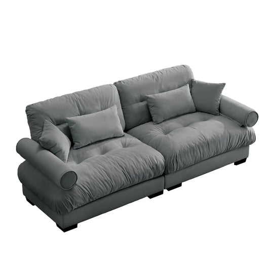 Stationary sofa grey oversized with waist and throw pillows Unique Piece Furniture on Tampa Home & Garden Store