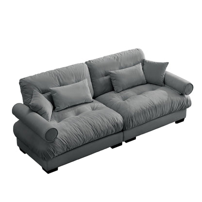 Large Modern Sofa With Cloud Comfort And Pillows