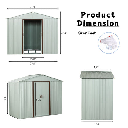 White Outdoor Metal Shed and Tool Storage