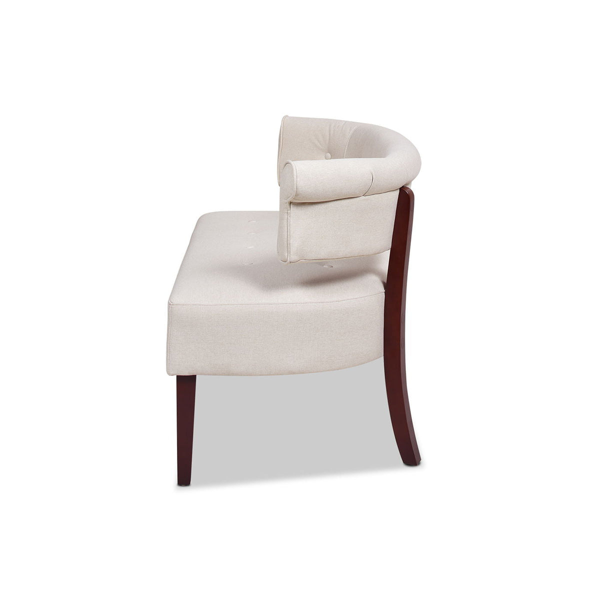 Jared Versatile Roll-Arm Tufted Bench Settee beige plush upholstery by HouseOfZazla on Tampa Home & Garden Store