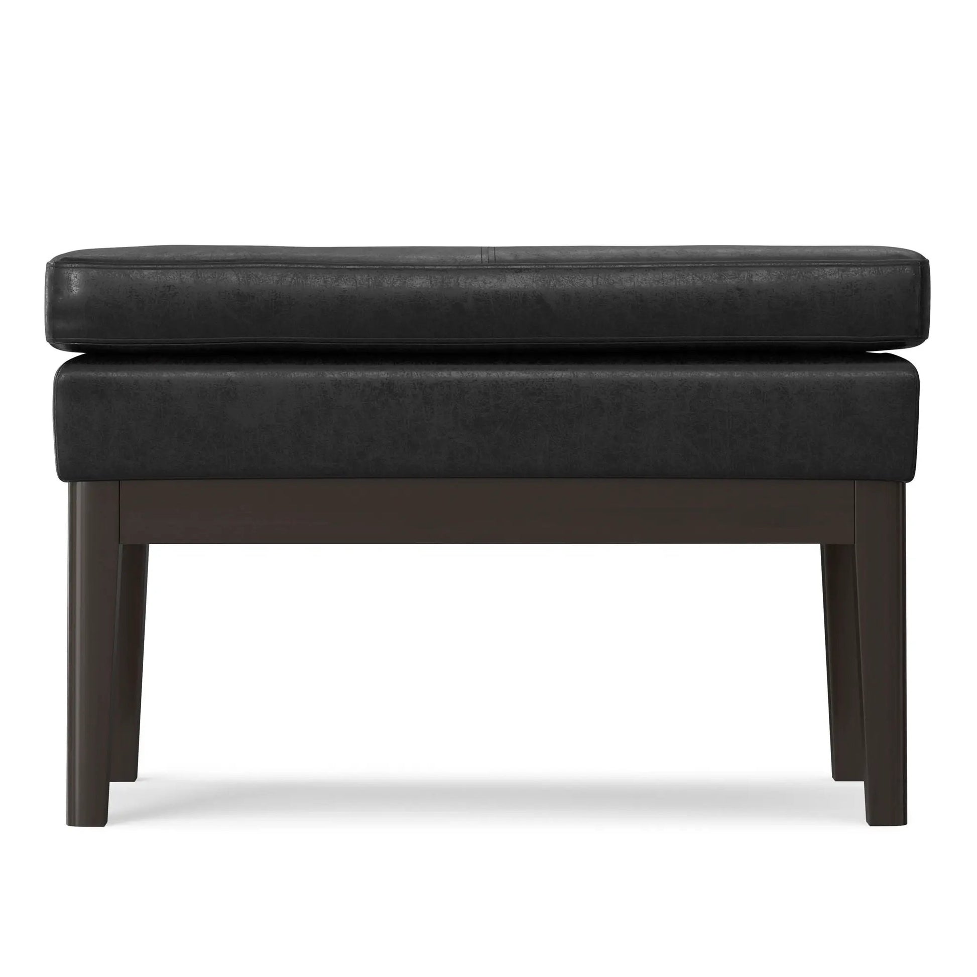 Carlson ottoman bench in black leather, mid-century design by Unique Piece Furniture on Tampa Home & Garden Store