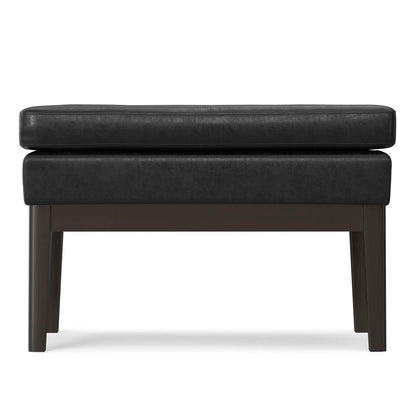 Carlson ottoman bench in black leather, mid-century design by Unique Piece Furniture on Tampa Home & Garden Store