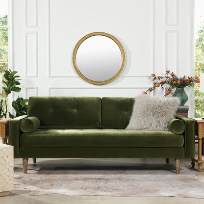 Mid Century Modern Olive Sofa for Stylish Living