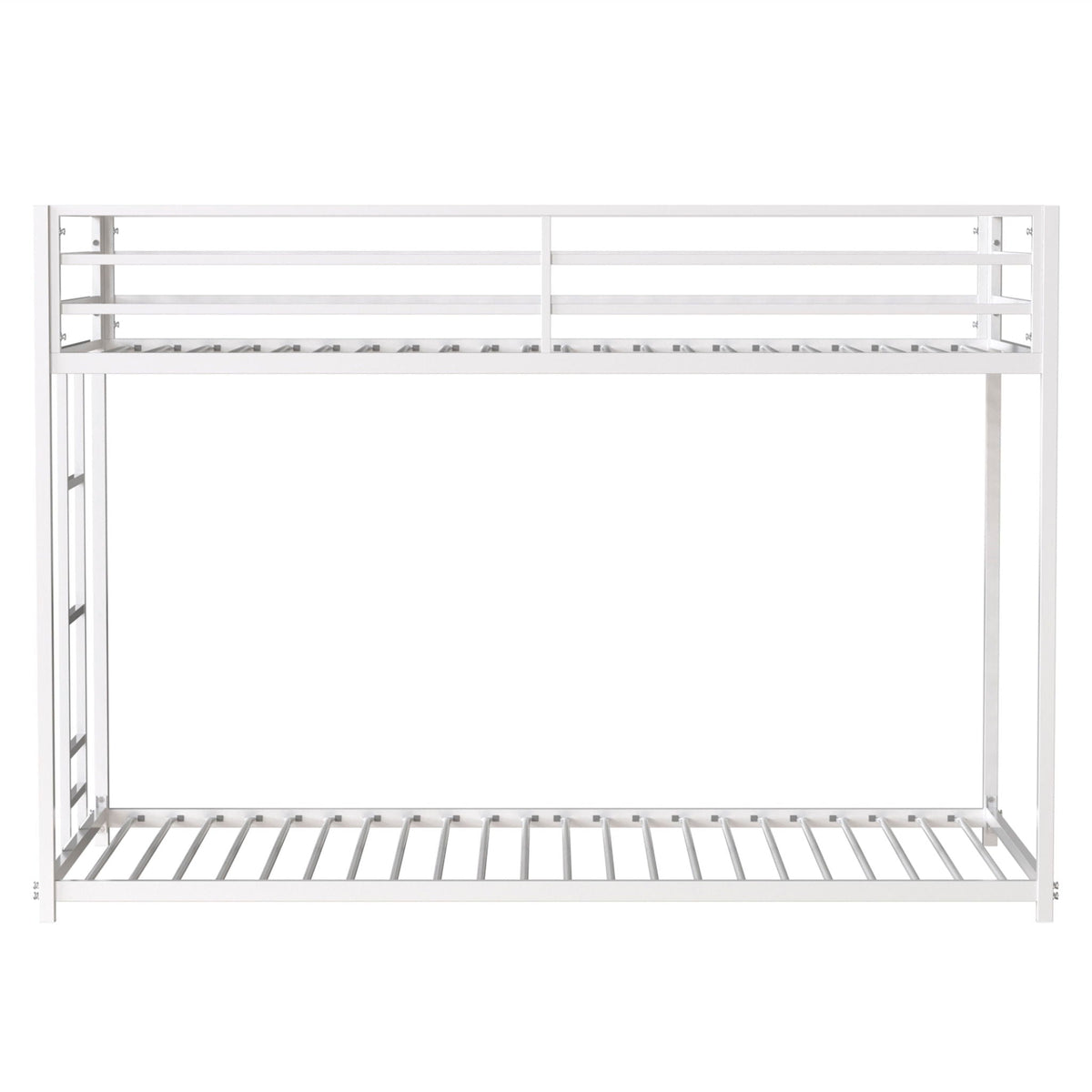 Adam Metal Bunk Bed frame in white with top rails HouseOfZazla on Tampa Home & Garden Store