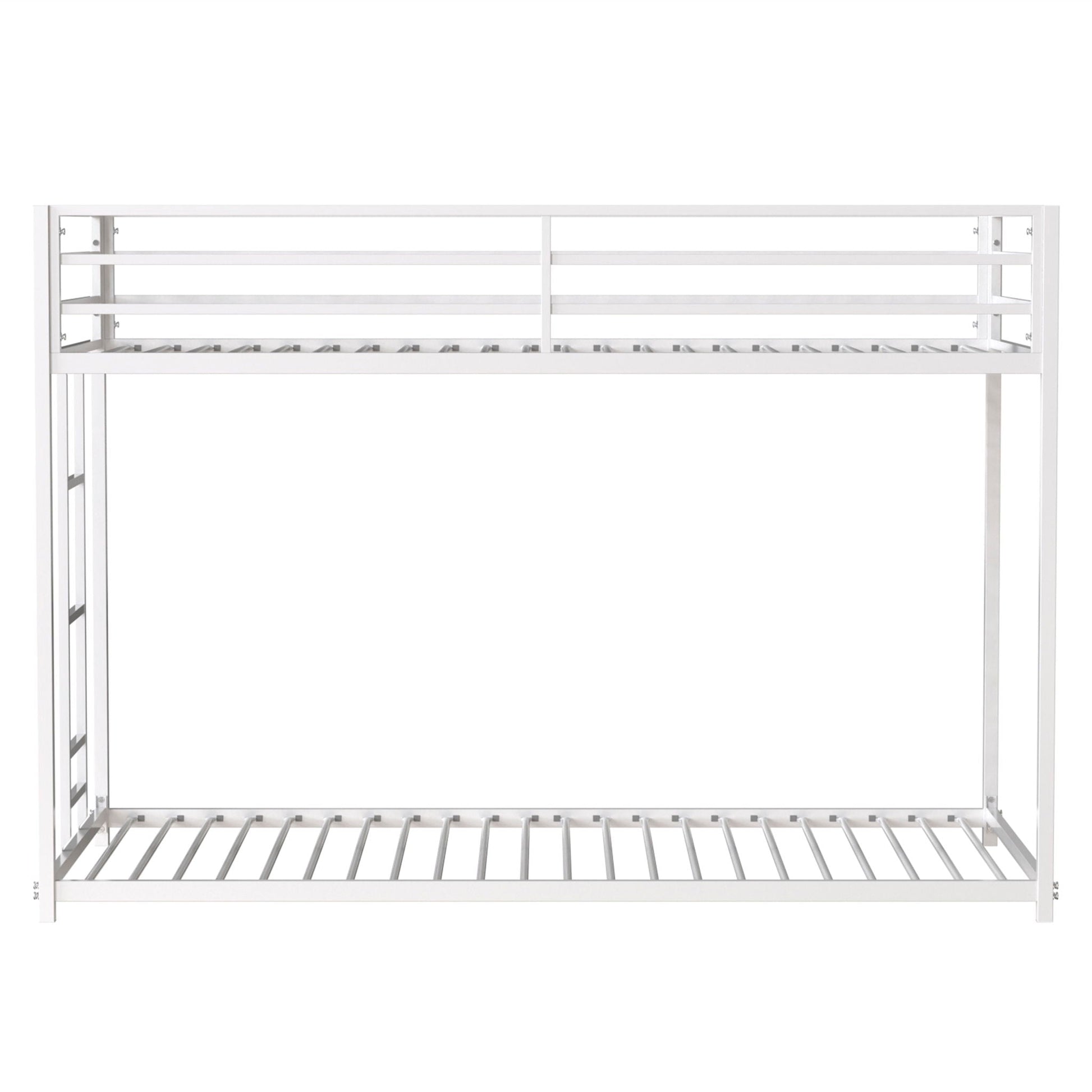 Adam Metal Bunk Bed frame in white with top rails HouseOfZazla on Tampa Home & Garden Store
