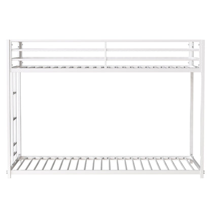 Adam Metal Bunk Bed frame in white with top rails HouseOfZazla on Tampa Home & Garden Store