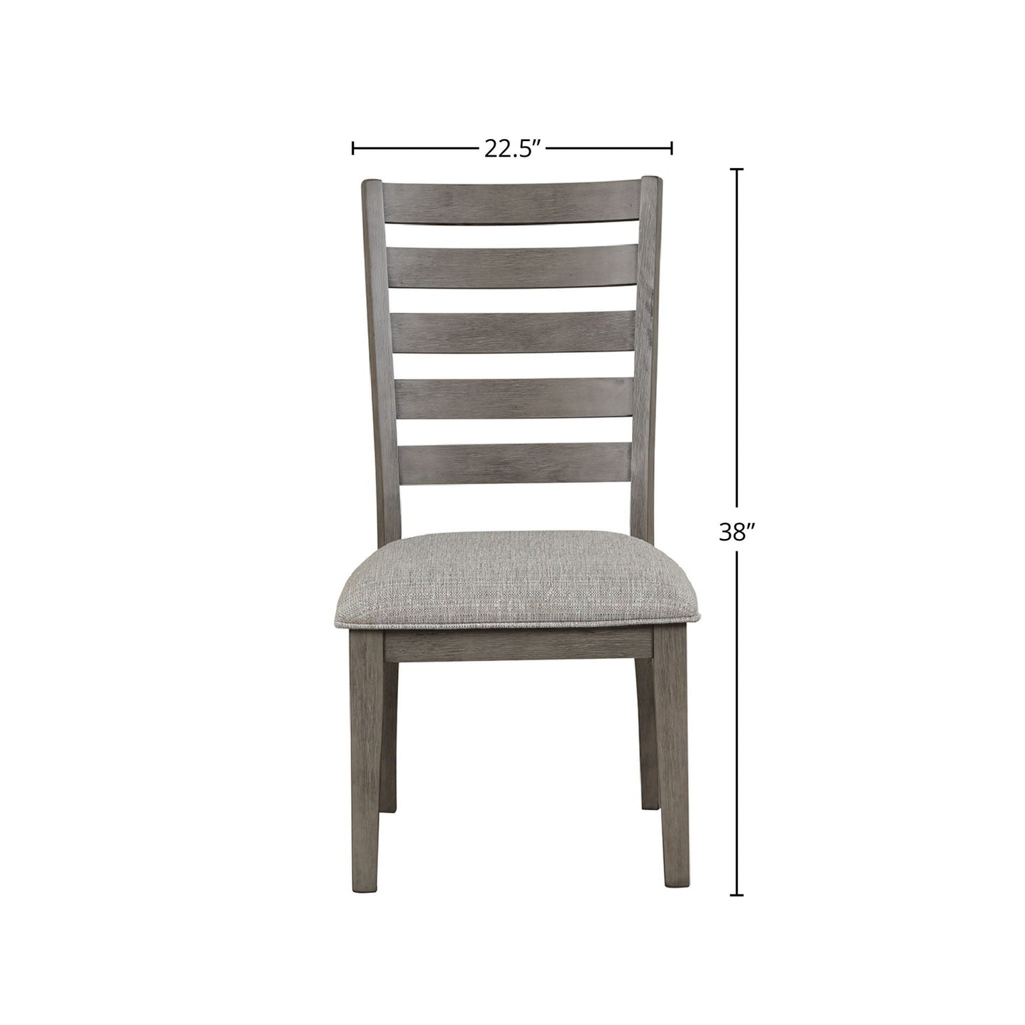 Side Dining Chair with Ladder Back Set of 2 Gray