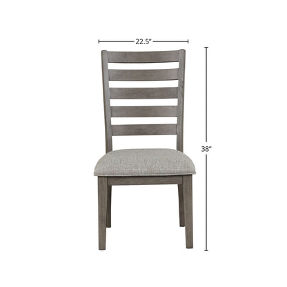 Side Dining Chair with Ladder Back Set of 2 Gray
